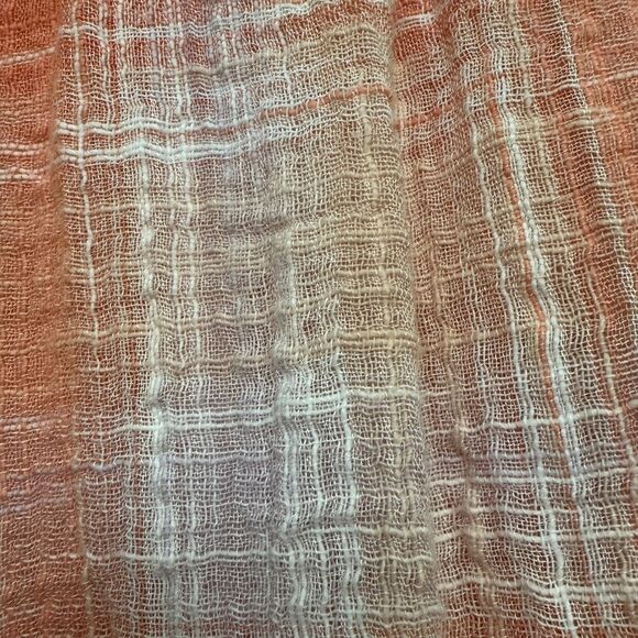 Bella Dahl Plaid Tie Front Top Girls Peach and White Plaid Size 8 - Picture 5 of 6